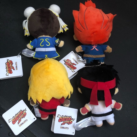 NWT Set of 4 Street Fighter Mini Plush Keychains - Picture 2 of 2